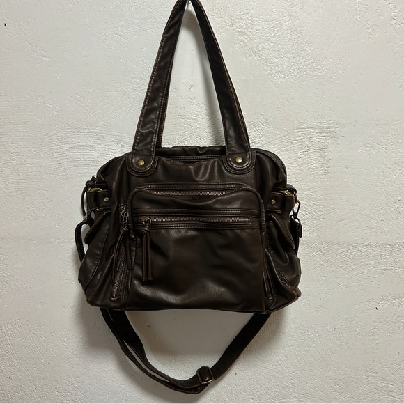 VINTAGE Elegant Brown Leather Tote Bag - Picture 4 of 8